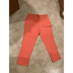 D&Co Active Pull-On Pants Womens Size 1XL Coral Rose Stretch Pockets Preowned